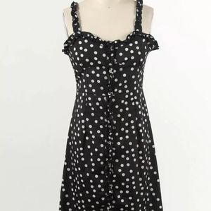 DDWM Women Black White Polka Dot Dress